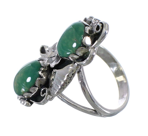 Sterling Silver Flower Turquoise Ring Size 4-3/4 RX60173